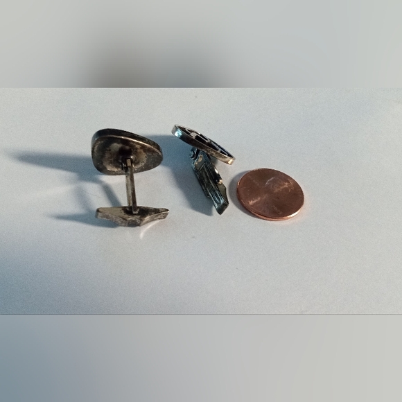 Vintage Sterling Silver Skier Cuff Links - Picture 6 of 8